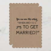 花嫁おもしろいのメイドまたはメイド・オブ・オーナー(花嫁付き添い人)提案 招待状 (正面/裏面)