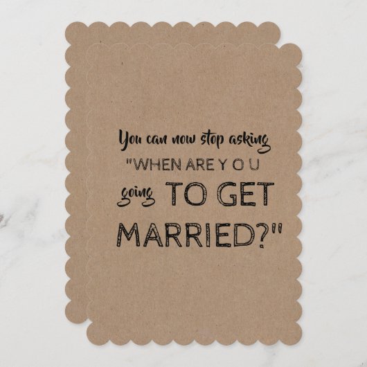 花嫁おもしろいのメイドまたはメイド・オブ・オーナー（花嫁付き添い人）提案 招待状 (正面/裏面)