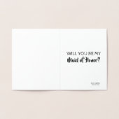 花嫁おもしろいのメイドまたはメイド・オブ・オーナー(花嫁付き添い人) 箔カード (内部)