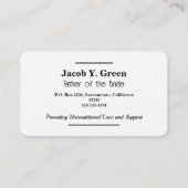 花嫁おもしろいの父 名刺 (正面)