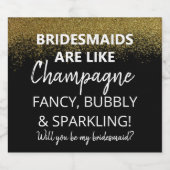 花嫁おもしろいは酒のきらめくようだね スパークリングワインラベル (シングルラベル)