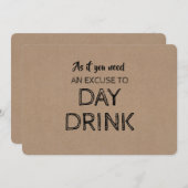 花嫁おもしろい付き提案日飲み物言い訳 招待状 (正面/裏面)