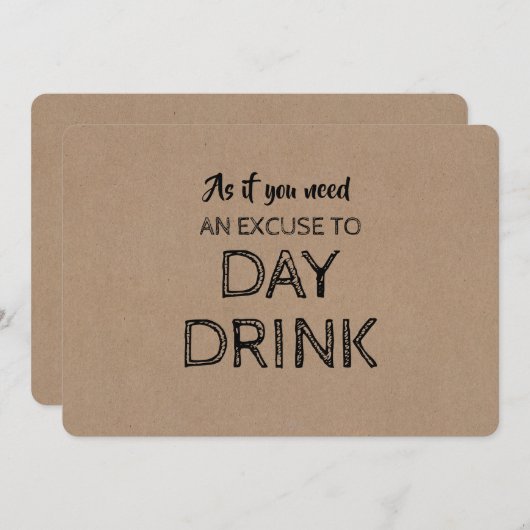 花嫁おもしろい付き提案日飲み物言い訳 招待状 (正面/裏面)