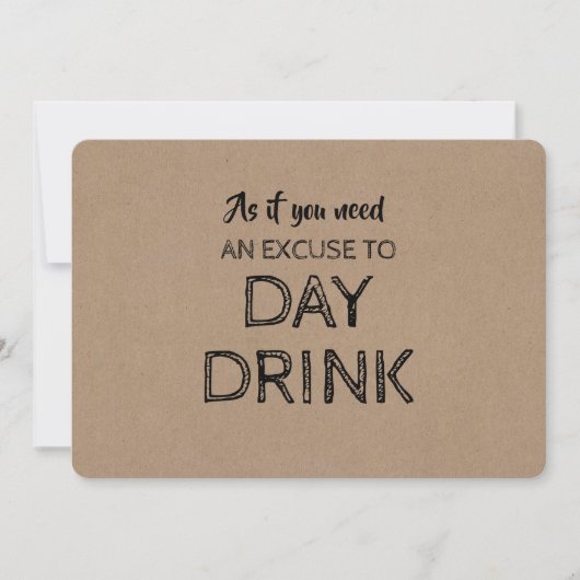 花嫁おもしろい付き提案日飲み物言い訳 招待状 (正面)