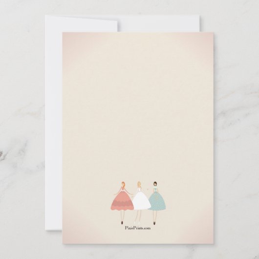 花嫁および彼女の付き添い人の招待状 招待状 (裏面)