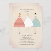 花嫁および彼女の付き添い人の招待状 招待状 (正面/裏面)