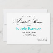 花嫁および彼女のBrdesmaidsのブライダルシャワー|のティール（緑がかった色） 招待状 (裏面)