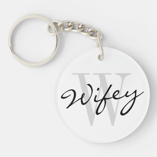 花嫁および新婚者の妻を結婚するためのWIFEYのkeychain キーホルダー (正面)