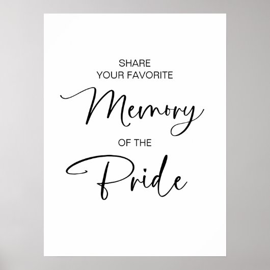 花嫁お気に入りののサインのミニマリストの記憶 ポスター (正面)