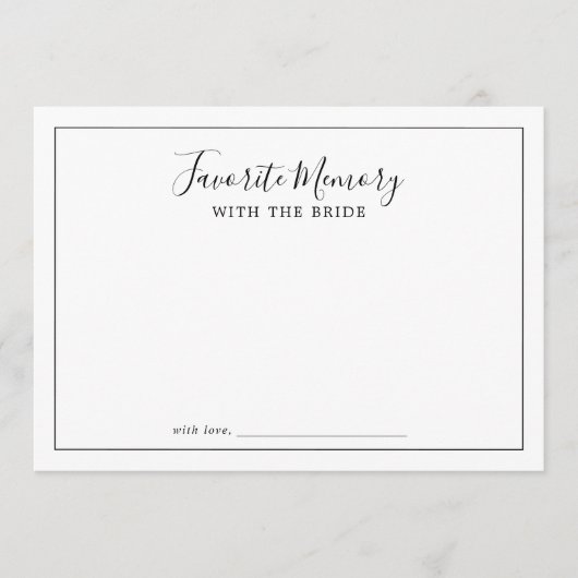 花嫁お気に入りのゲームのミニマルな記憶 アドバイスカード (正面)