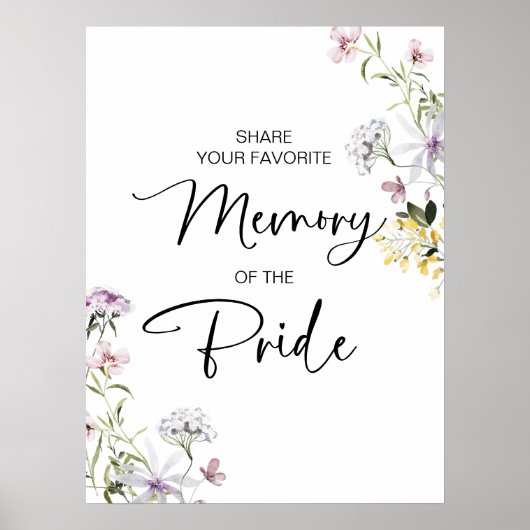 花嫁お気に入りのブライダルシャワー標識の記憶 ポスター (正面)