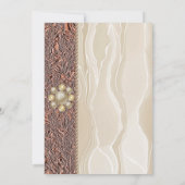 花嫁お祝い銅箔、クリームシルク&パール 招待状 (裏面)