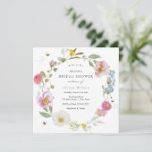 花嫁からビーエレガントワイルドフラワーブライダルシャワー 招待状 (スタンド正面)