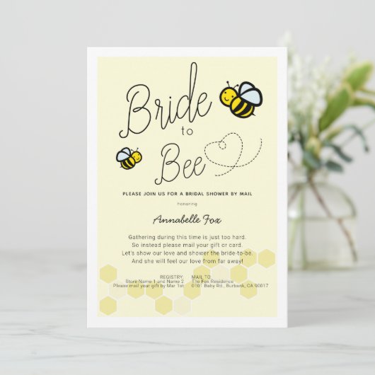 花嫁からビーライトイエローブライダルシャワーバイメール 招待状 (スタンド正面)