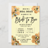 花嫁からビー引用文金ゴールドハニカムブライダルシャワー マグネット招待状 (正面)