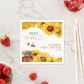 花嫁からビー | 水彩ひまわりブライダルシャワー スタンダードカクテルナプキン (インサイチュ)