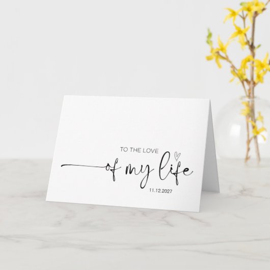 花嫁から私の人生を愛するミセス・ミセスに新郎を付ける カード (黄色い花)