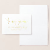 花嫁から結婚式の日に新郎へ 箔カード (ディスプレー)