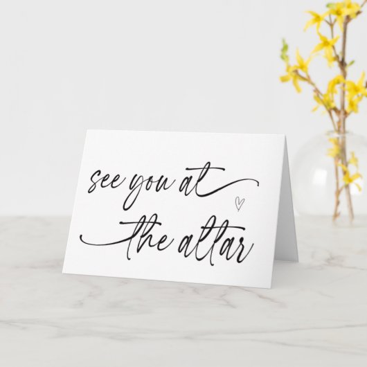 花嫁から花婿への祭壇の贈り物でお会いしよう カード (黄色い花)