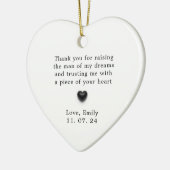 花嫁から贈る花婿のミニマルな母 セラミックオーナメント (左)