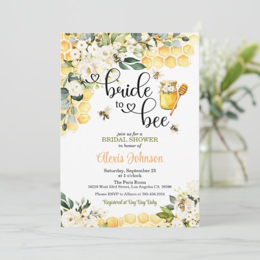 花嫁からBeeブライダルシャワーへの招待 招待状 (スタンド正面)