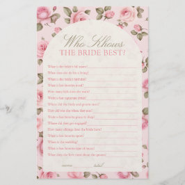 花嫁かわいらしのブライダルシャワーゲームを知っているピンク