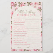 花嫁かわいらしのブライダルシャワーゲームを知っているピンク (正面)