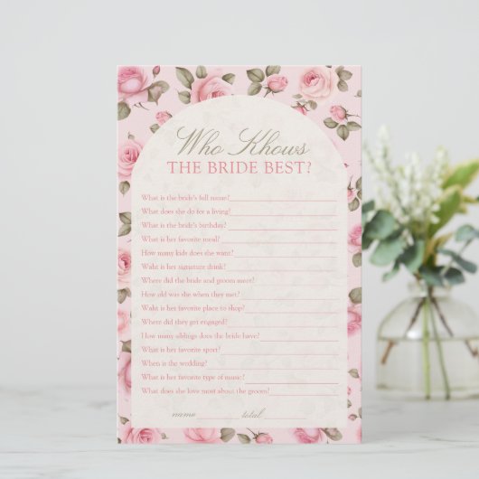 花嫁かわいらしのブライダルシャワーゲームを知っているピンク (スタンド正面)