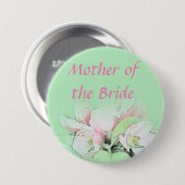 花嫁かわいらしの母である淡いピンクのリンゴの花 缶バッジ (正面&裏面)