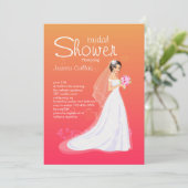 花嫁かわいらしブライダルシャワー招待 招待状 (スタンド正面)