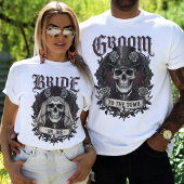 花嫁か死か ドクロ Mrs 妻 ゴシックウェディング Tシャツ