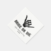 花嫁か死か ロックスター骸骨 ブライズメイドパーティー スタンダードカクテルナプキン (角)