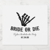 花嫁か死か ロックスター スケルトン ブライズメイド パーティー ビールラベル (シングルラベル)