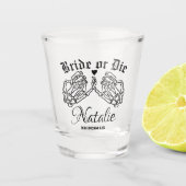 花嫁か死パーソナライズされたぬまで花嫁 ショットグラス (正面)