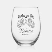 花嫁か死パーソナライズされたぬまで花嫁 ステムなしワイングラス (正面)
