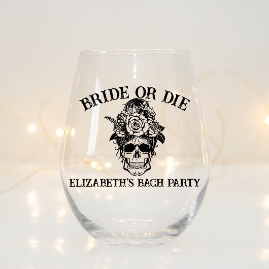 花嫁か死パーソナライズされたぬまで花嫁 ステムなしワイングラス