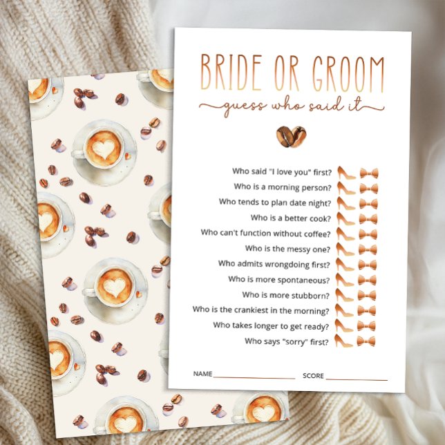 花嫁か花婿か どっちが言ったでショー ゲーム (Bridal Shower Game Card)