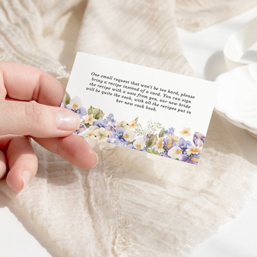 花嫁がお茶になるレシピパーティーブライダルシャワー エンクロージャーカード