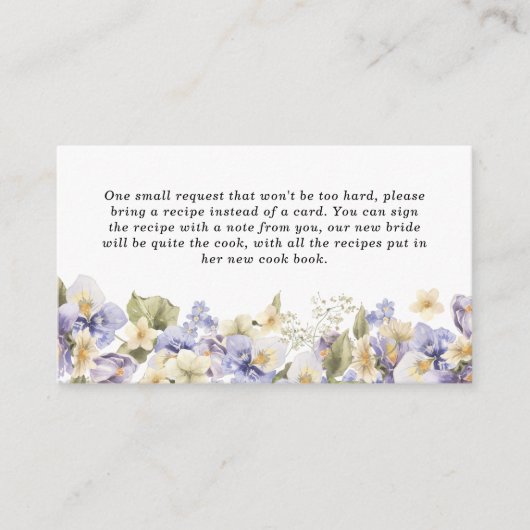 花嫁がお茶になるレシピパーティーブライダルシャワー エンクロージャーカード (正面)