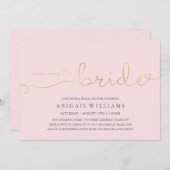 花嫁がやってくる - シャワーの招待状 招待状 (正面/裏面)