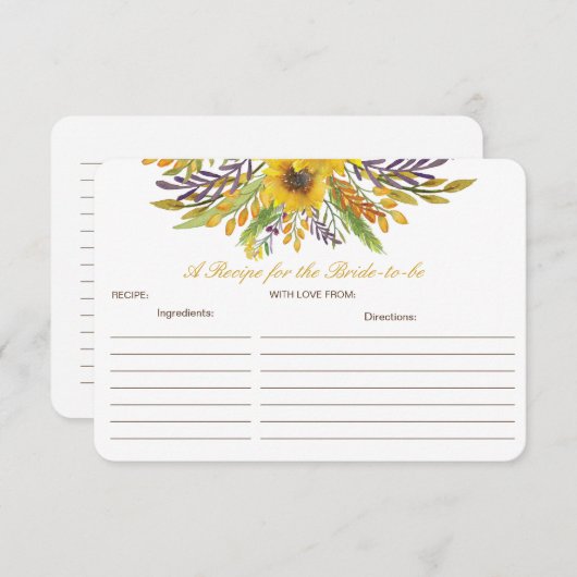 花嫁がカードになるレシピの編集可能 エンクロージャーカード (正面/裏面)