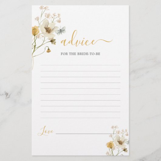 花嫁がカードになるワイルドフラワー春アドバイス (正面)