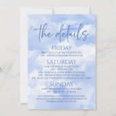 花嫁がクラウドナインのバチェロレッテ週末パーティー 招待状 (裏面)