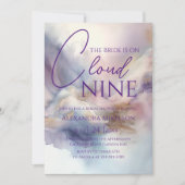 花嫁がクラウドナインのバチェロレッテ週末パーティー 招待状 (正面)
