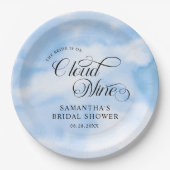 花嫁がクラウドナインブライダルシャワーへようこそ ペーパープレート (正面)