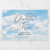 花嫁がクラウドナインブライダルシャワー スパークリングワインラベル (シングルラベル)