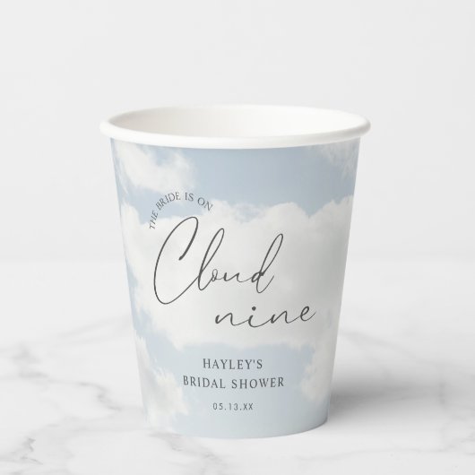 花嫁がクラウドナインブライダルシャワー 紙コップ (正面)
