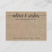 花嫁がクラフトアドバイスカードになることを願う エンクロージャーカード (正面)