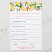 花嫁がシャワーのクイズ最高のゲームカードを知っている チラシ (正面)