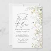 花嫁がハチになる! ワイルドフラワーのブライダルシャワーパーティー 招待状 (正面)